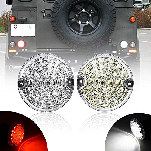 NSLUMO Defender Runden Led Nebel & Rückfahrlicht Für Defender Rückseite Nebel Rückfahrscheinwerfer (95 mm Klare Linse)