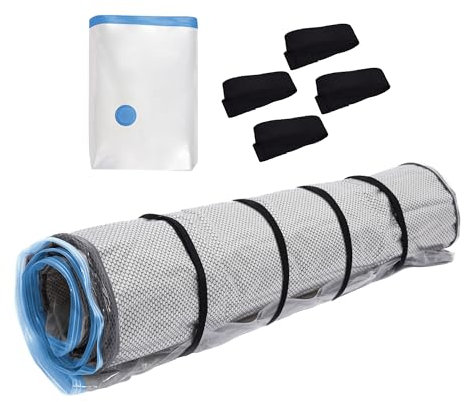 Foam Mattress Vacuum Bag with Blue Zipper & 4 Straps, Twin/Twin XL