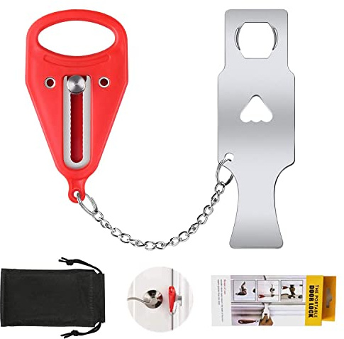 CYH Verrou de Porte Voyage Portable Chaînes de Portes Sécurité de Porte Verrou de Sécurité pour Hôtel l'École Voyage Dortoir Porte de l'Appartement Porte Serrure pour les Femmes