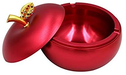 Ykop Aschenbecher Aluminium Tischaschenbecher Wasser Windascher Windaschenbecher Sturmaschenbecher kreative Tischdeko Apfel Form für Auto Reise Outdoor Camping (Rot)