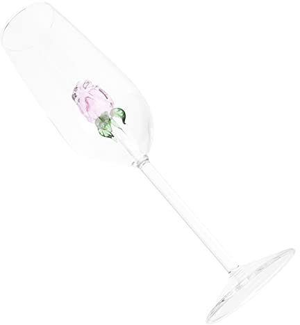 Cabilock 1 Pc Bicchiere Di Rosa Bicchieri Da Birra Tazza Per Bere Acqua Tazza Cocktail Per La Festa Bicchieri Vino Festa Tazza Di Trasparente Rose Rosa All'aperto Sposo