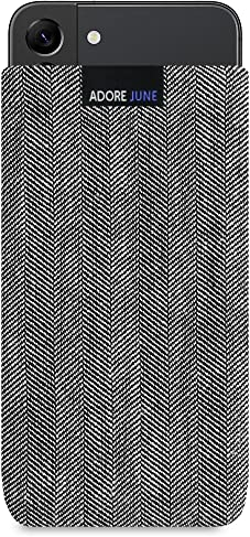 Adore June Business Tasche kompatibel mit Galaxy S25 / Galaxy S24 / S23 / S22 Handytasche aus charakteristischem Fischgrat Stoff - Display Reinigungs-Effekt