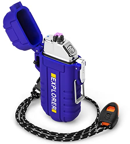 Tailiqi Wasserdichtes und winddichtes Feuerzeug elektrisch für Outdoor SurWasserdichtes und winddichtes Feuerzeug elektrisch für Outdoor-Überlebensausrüstung, professionelles wiederaufladbares Typ-C-F