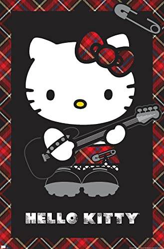 Hello Kitty: 22 Punk Red Wall Poster, 34L x 22.4W, Unframed Version