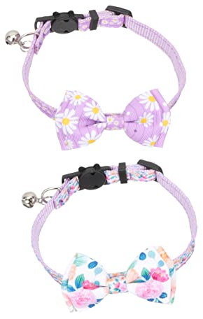 FRCOLOR 2stücke Blumen-Bowtie Katzenhalsband Dekoratives Hundehalsband Einstellbar Und Leicht Für Tägliches Tragen Partys Und Besondere Anlässe