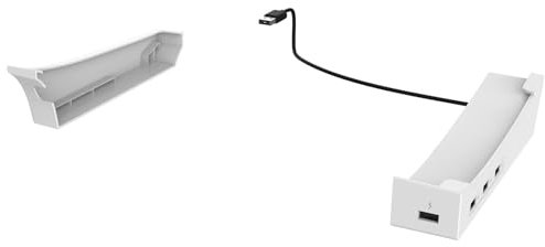 ZEZEFUFU Halterung mit 4 Port USB Hub für PS5 Slim Konsole, Konsole Horizontale Standhalterung Halter