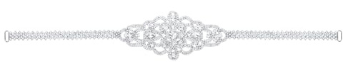 QUARKZMAN Cinturón de Pedrería, Aplique de Cristal para Vestido de Novia, Adornos de Lentejuelas y Cuentas para Mujeres En Bodas, Color Plata