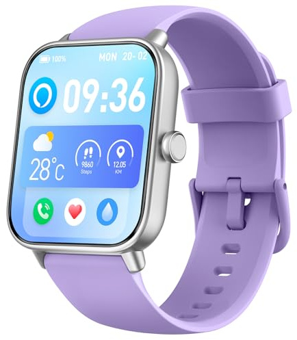 Smartwatch Effettua/Risposta Chiamate, 1.8 Orologio Fitness con Alexa Integrato, Smart Watch con Sonno/Cardiofrequenzimetro/SpO2/Contapassi, Impermeabile IP68, 100 modalità Sportive per Android iOS