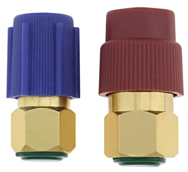 VGOL Lot de 2 adaptateurs R12 A R134A de conversion côté bas et haut connecteur rétro R12 A R134A compatible avec la plupart des véhicules