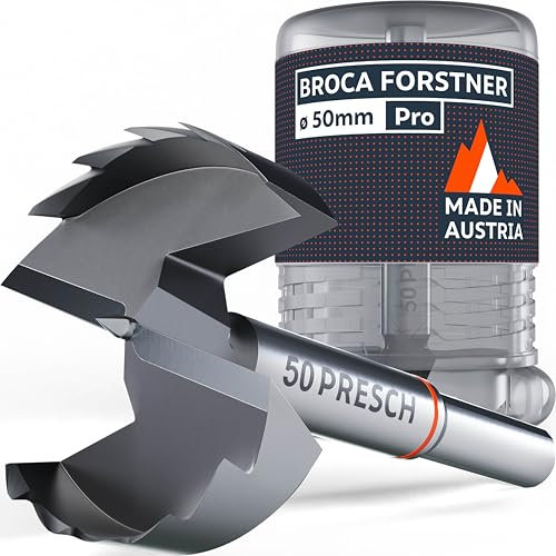 Presch Punta Forstner Ø 50mm - Punta per legno di alta qualità e durata con taglienti estremamente affilati - Punta centrale precisa per una perfetta concentricità