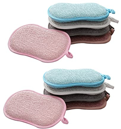 PLAFOPE 10pcs Kitchen Cleaning Scrubber Sponge Scrubber Sponge for Dishwashing and Dish Washable Kitchen Dish for All-Purpose Cleaning Random Color | Fine Workmanship, Creative Appearance, 10pcs Set, Practical Household Cleaning Supplies for Daily Use Random Color