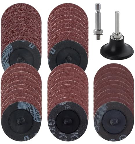SPEEDWOX Schnellwechselscheiben, 50 Stück, Rollenschleifscheiben, 2 Zoll mit 1/4 Zoll (6,35 cm), Feststellscheibe, Halterung für Schleifmaschine, Schnellwechselscheiben, Schleifmittel, Werkzeug für