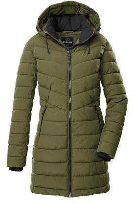 G.I.G.A. DX quiltad damparkas/funktionsparka i dunutseende med dragkedja huva GW 74 WMN QLTD PRK, olivgrön, 48, 43538-000