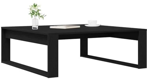 vidaXL Mesa de Café Roble Negro Elegante Rectangular Interior para Sala de Estar Diseñada para Durar Madera Elaborada Mobiliario Ideal para Exhibir y Decorar Mesas de Madera Elaborada