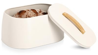 Zeller 25169 Brotkasten, Metall/Gummibaum, creme