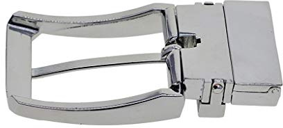 Geardeangloow Fibbia per cintura in metallo, reversibile, ricambio per cinture da 3,5 cm, Argento, 35mm