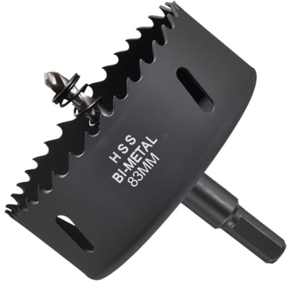 METALLIXITY Bi-Metal Hole Saw 3-17/6483mm M42 HSS for Hard Steel Black | Circular Head Hole Cutter with Center Drill Bit for Stainless Steel Sheet