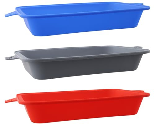 Silicone Drip Pan Liners For Weber Grills 8.62x6x1.57 Inch Heat Resistant BBQ Grease Catch Tray Liners Dishwasher Safe Grill Accessories For Outdoor Cooking Camping Picnic