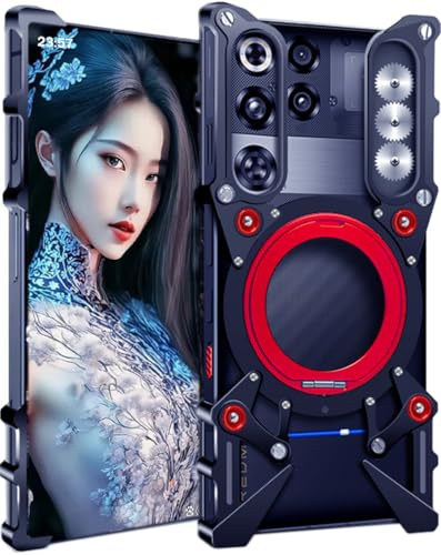 TECSHINE Metal Case for Nubia Redmagic 11 Pro, Cover for ZTE Red Magic 11 Pro+ Cellphone, Border Mobile Phone Shell, Bracket -Black