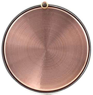 Pentole Agnelli Linea Rame Tortiera per Farinata Martellata con Orlo, Marrone, 36 cm