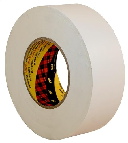 3M Gewebeklebeband 389, Weiß, 50 mm x 50 m, 0.26 mm, 1-er Pack | Starkes Panzer-Tape, Reparatur-Klebeband, UV- und Wasserbeständig