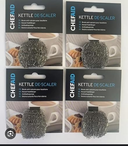 4 X Chef Aid Stainless Steel Doughnut Kettle Descaler, Silver