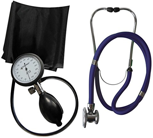 Tiga-Med Upper Arm Blood Pressure Monitor Professional Pro 1K 1NEW PRODUCT Warranty + TIGA-MED Rappaport Dual-Head Stethoscope Blue by Tiga-Med