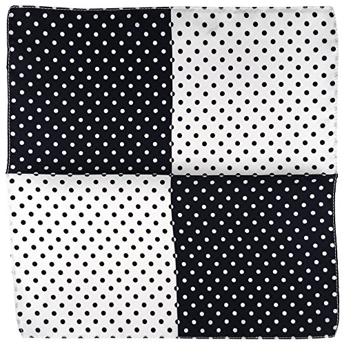 TigerTie Multi Seideneinstecktuch in schwarz weiss weissgrau gepunktet - Einstecktuch 100% Seide
