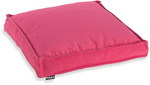 H.O.C.K. Sitzkissen Outdoor Stuhlkissen Classic Uni – UV-beständig, wasserabweisend, Fleckschutz – Garten Terrasse Balkon (40x40x5cm, Pink)