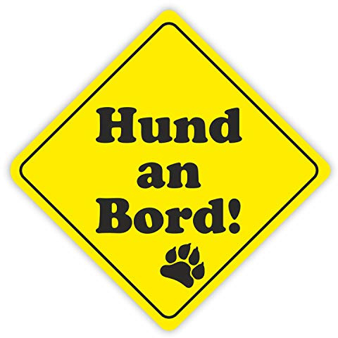 iSecur Hund an Bord Auto-Aufkleber 15 cm gelb schwarz - kfz320 | Hundeaufkleber für Fahrzeug, UV-Schutzlaminat, waschanlagengeeignet, witterungsbeständig, vergilbungsfrei, Made in Germany