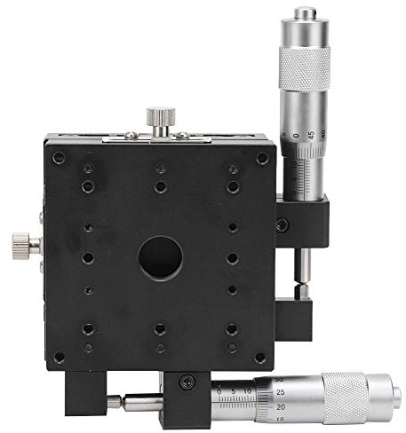 Manueller XY-Lineartisch，80 * 80 * 40 mm manueller Mikrometer-Schiebetisch，Präzisions Trimmplattform, Kreuzrolle XY-Linearpositionstisch, für Präzisionsinspektion, Gerätepositionierung usw.