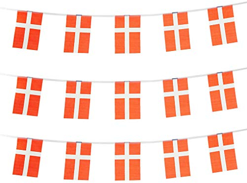 Dänemark-Flagge, dänische Flagge, kleine Schnur, Dänemark-Flaggen, Mini-dänische Flaggen, Banner, verwendet für Party, Schule, Sportveranstaltungen, patriotische Festival-Dekorationen