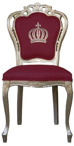 Casa Padrino Pompöös barock matstol vinröd/guld – Pompöös barockstol designad av Harald Glööckler