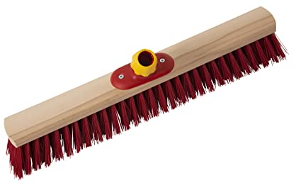 Novaliv Escoba de calle, 80 cm, cabezal de escoba sin mango, elaston, rojo, grueso, industrial, escoba de jardín, escoba de patio