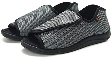 Nwarmsouth Zapato Unisex de Salud para Adultos,Zapatos de pie diabético, pies deformados Sandalias ajustables-42_Grey 2,Zapatillas de pies hinchados