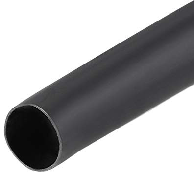 sourcing map Heat Shrink Tubing, 3/8(9.5mm) Dia Shrinkable Tube 1m Black | 3:1 rate Cable Sleeve