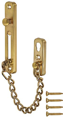Chaîne de verrouillage de porte en acier inoxydable avec ressort anti-vol, loquet de porte poli très résistant avec vis, doré
