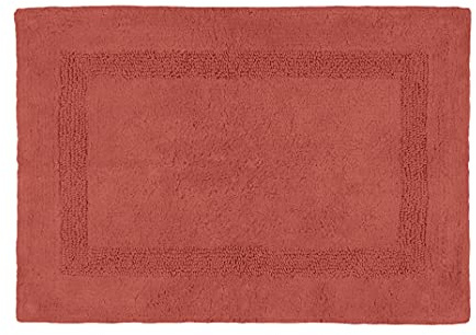 Stof - Tapis d'Intérieur - Taille 50x80 cm - 100% Coton - Couleur Terracotta - Modèle Softness - Idéal dans Toutes Les pièces de la Maison - Lavable - Doux et Confortable