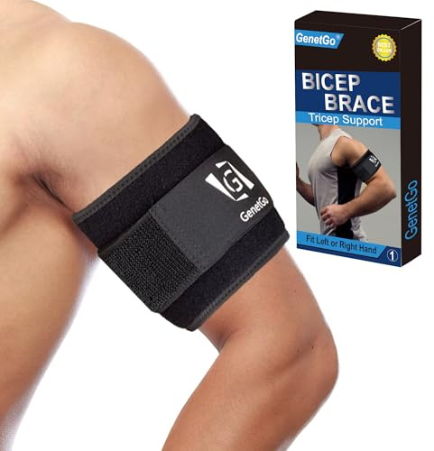Manchon de compression pour biceps et triceps - Soulagement de la douleur pour les biceps et les triceps - Soutien du haut du bras (L/XL) - Largeur : 10,2 cm