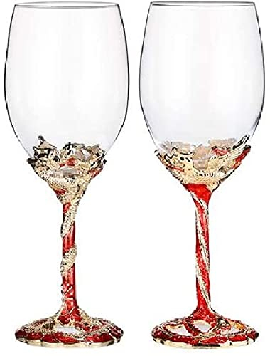 ZRDSZWZ Copas de vino fiables Juego de 2 copas de vino de cristal soplado a mano para copa de vino tinto adecuado para bodas de 350 ml / 12 oz (color : transparente)