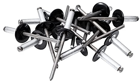 Hochwertige Fassadennieten Ø 5mm x 14, 16, 18mm, Blindnieten, Dichtnieten, Zugnieten in verschiedenen Farben und Längen MADE IN GERMANY (200, Ø 5mm x 14mm, Schwarz (RAL 9005))