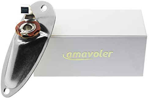 Amavoler Guitar Input Jack Socket Plate Output Loaded Boat Style 1/4 Inch with Screws for Fender Stratocaster Strat St Mono Electric Guitar for Electric Guitar Replacement Parts (Chrome)…