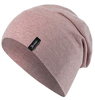 Sterntaler OCS Beanie Melange – Mädchen Baby Mütze aus Melange-Singlejersey (Bio) – weiche Kopfbedeckung mit zwei Tragevarianten – lässige Übergangsmütze für Babys & Kinder – samtrosa, Gr. 49