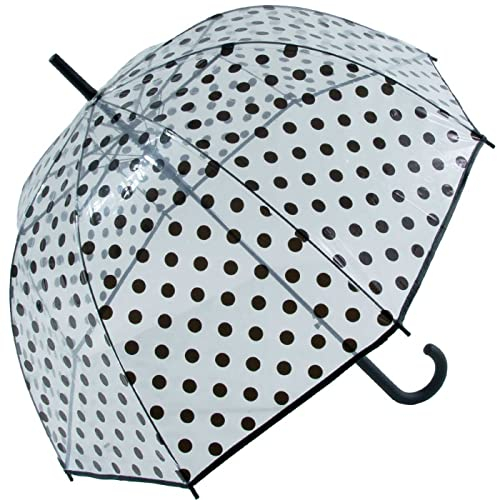 Falconetti Glockenschirm durchsichtig transparent - Black Dots