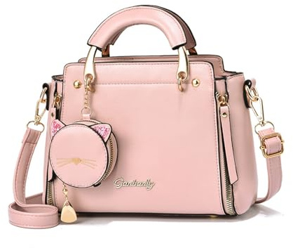 NICOLE & DORIS Borse Donna Tracolla Piccola Borsa Crossbody Borse a Spalla di Pelle PU Versatile Borse Messenger Pochette Donna Con Portafoglio Rosa