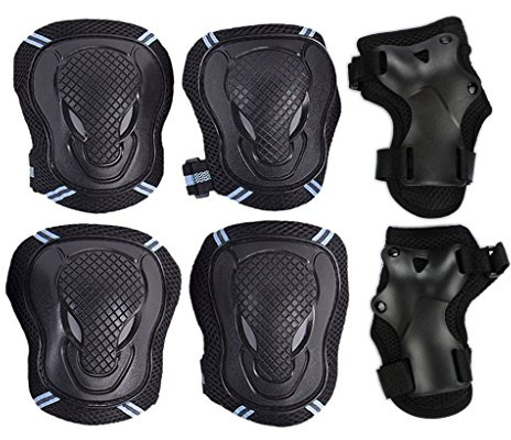 SelfLove Kit de Genouillères pour Enfants Protections pour Skate Protections Inline Enfants Coudières Protège-Poignets Équipement de Protection Kit de Protections pour Enfants et Adultes (S, Bleu)