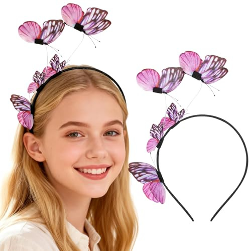 FOMIYES Haarreif Schmetterling Damen Mädchen Party Cosplay Kopfschmuck Haarband Aus Langlebigem Material Mit Cosplay Kopfbedeckungen Rosa