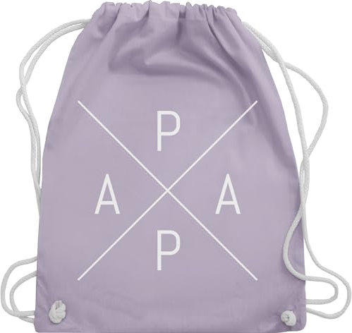 Shirtracer Turnbeutel Rucksack - Geschenk zum Vatertag - Papa X weiß - Unisize - Pastell Lila - fater tag papas fatertags daddy vater sprüche dad paps männertag+geschenke maennertag