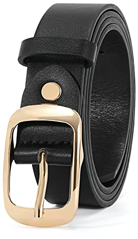 WHIPPY Damen-Ledergürtel in Übergröße, modischer Rindsleder-Gürtel mit fester Dornschließe für Jeans-Hosen-Kleid