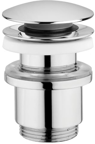 Schläfer 4051002 | Click Clack Waste for Bathroom Sink and Bidet Without Overflow, Universal Pop-up Drain, Measures 1 1/4, Chrome Brass Finish